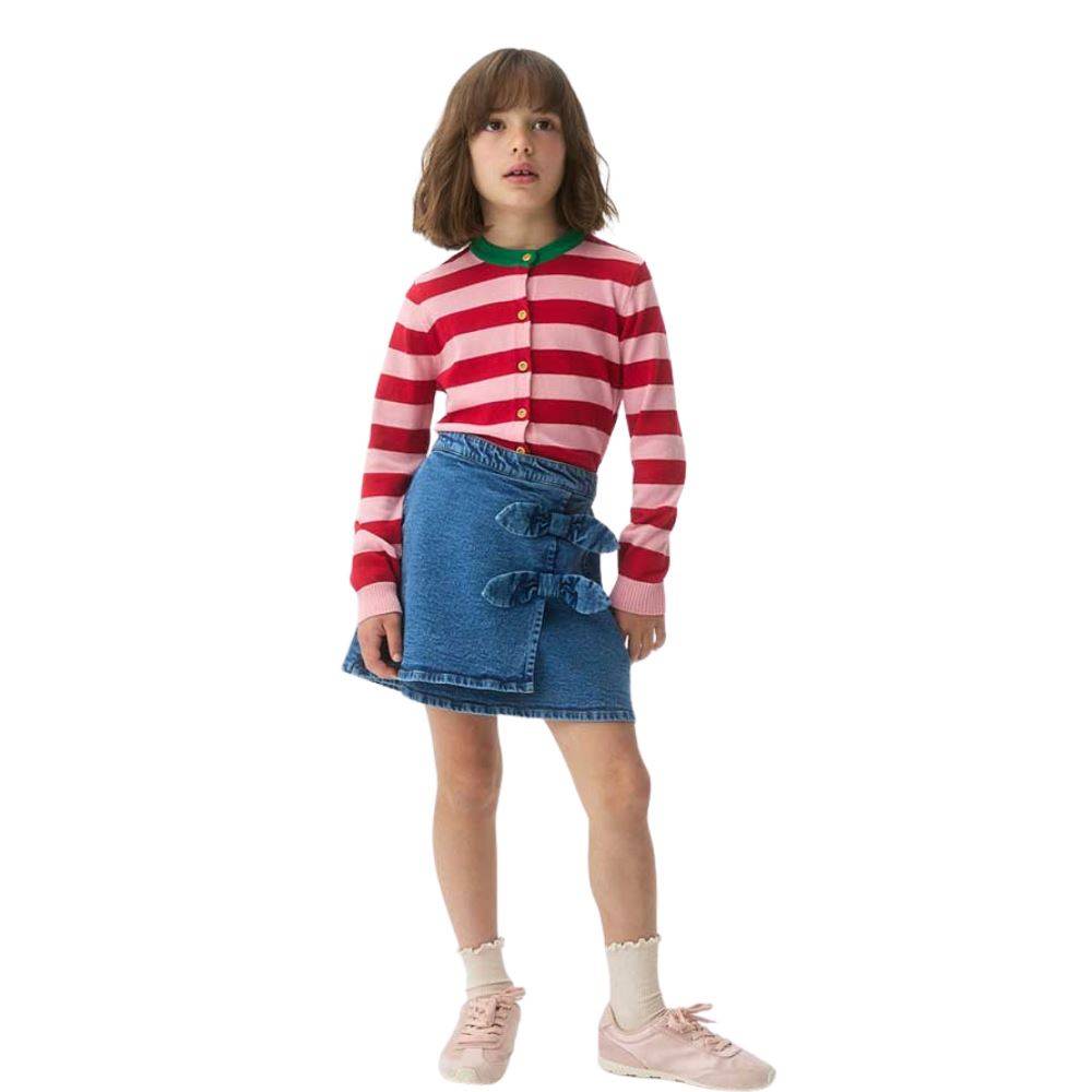 COMPANIA FANTASTICA DENIM SKORT WITH BOWS