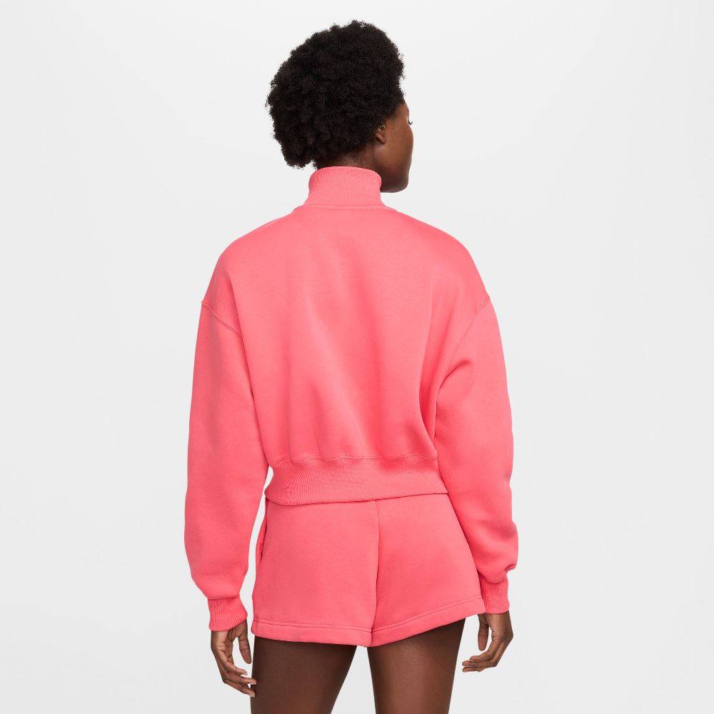 NIKE WOMENS PHOENIX FLEECE 1/2 ZIP CROP SWEATSHIRT