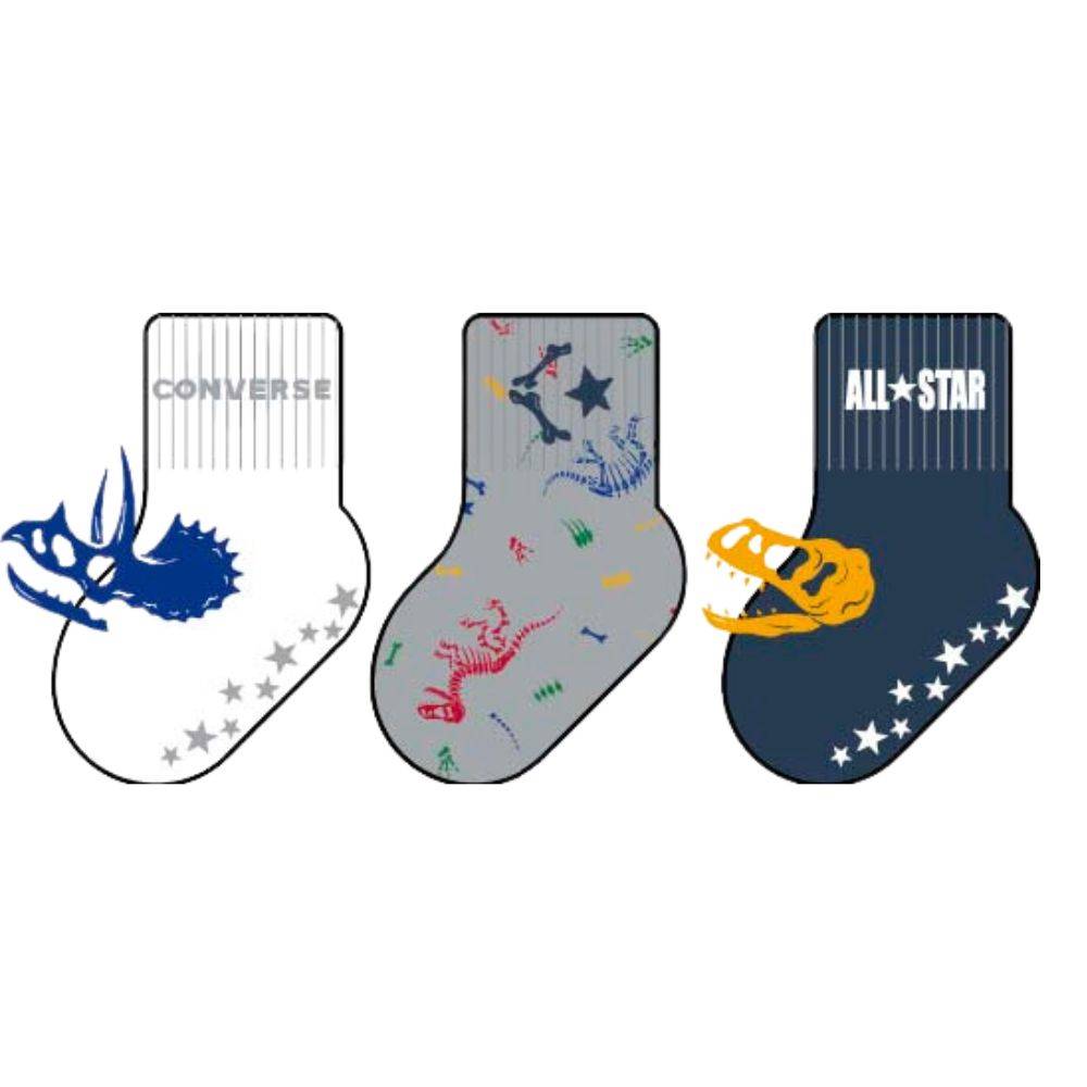 CONVERSE DINOS 3PK GRIPPER SOCKS