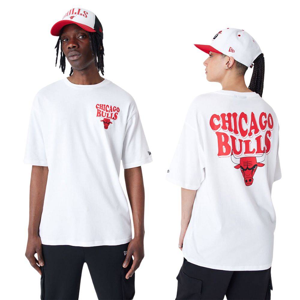 NEW ERA CHICAGO BULLS NBA SCRIPT OVERSIZED T-SHIRT