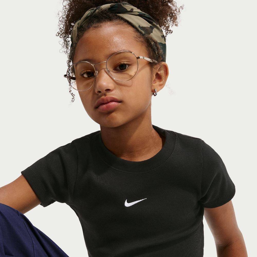 NIKE PRO GIRLS SLIM CROPPED RIBBED TEE