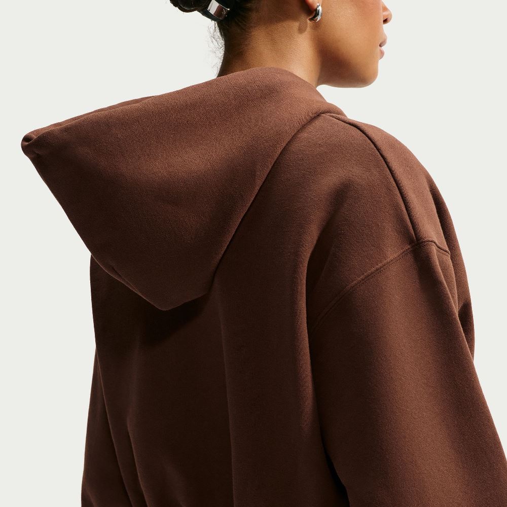 NIKE STUDIO FLEECE OVERSIZED CROPPED FULL-ZIP HOODIE