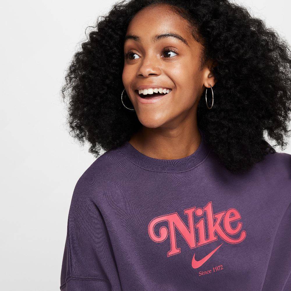 NIKE GIRLS TREND CROPPED FLEECE SWEATSHIRT