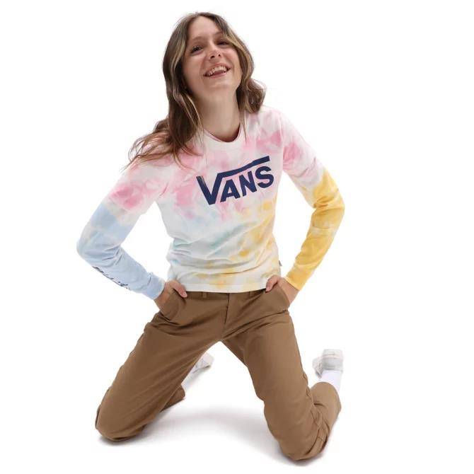 VANS WOMENS LOGO WASH CREW TOP