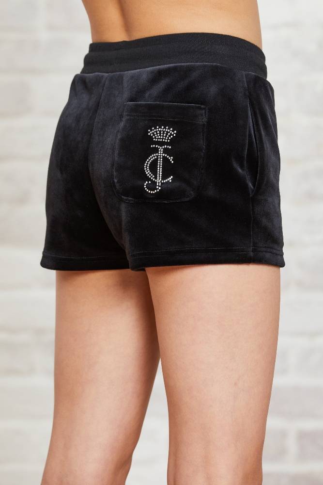 JUICY COUTURE GIRLS LUXE VELOUR  DIAMANTE SHORT