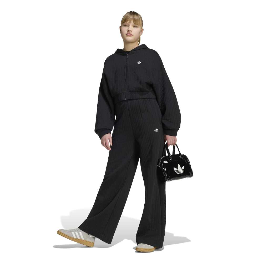 ADIDAS ORIGINALS GIRLS LOOSE WIDE LEG PADDED RIB PANTS