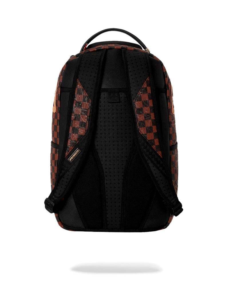 SPRAYGROUND EMBOSSED CHECK BROWN DLXSV BACKPACK