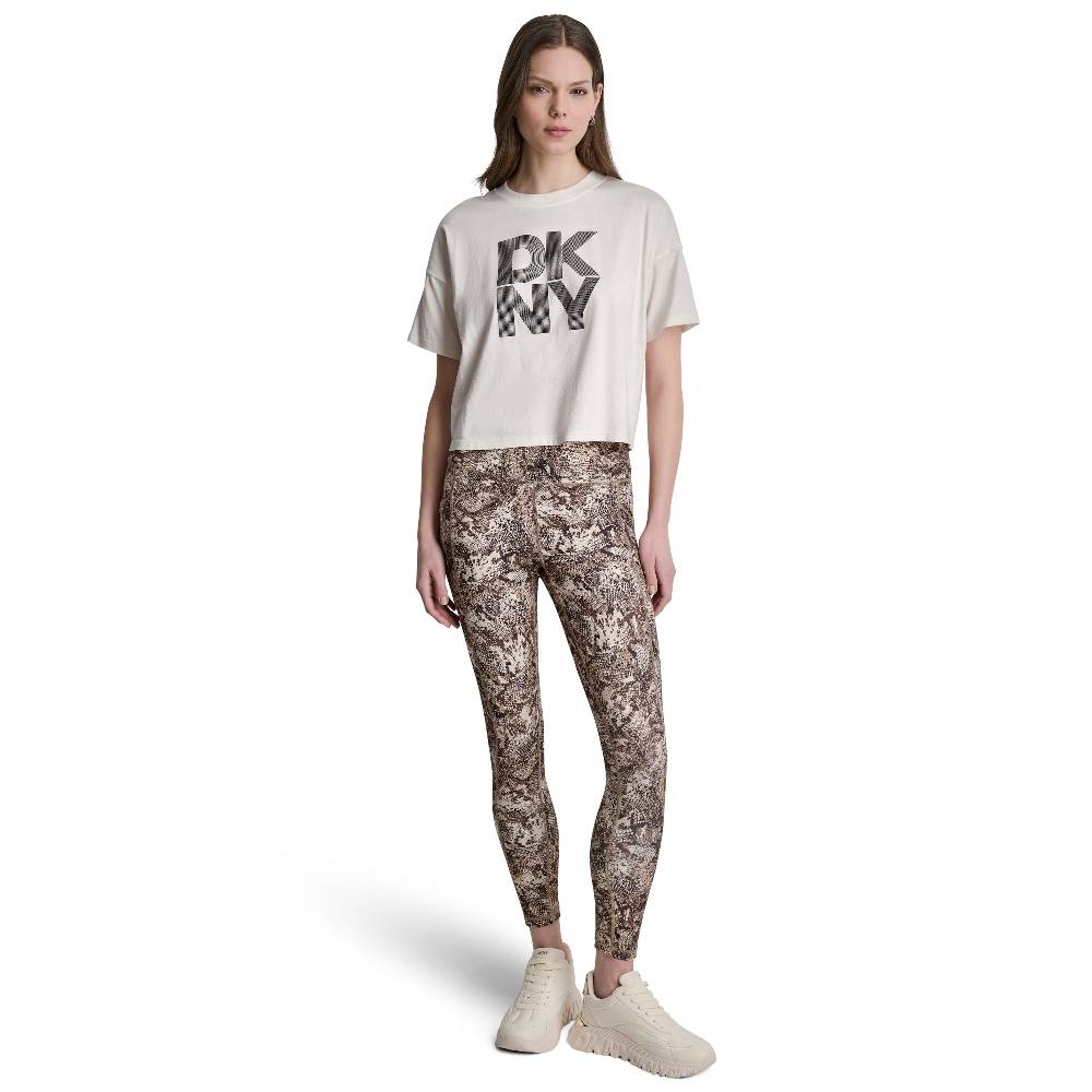 DKNY STACKED OMBRE RHINESTONE LOGO TEE