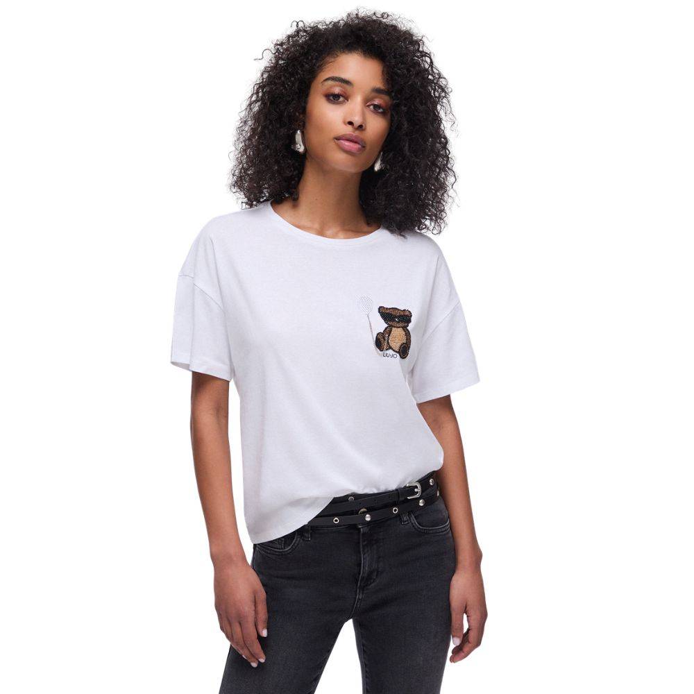LIU JO T-SHIRT WITH EMBROIDERED PATCH