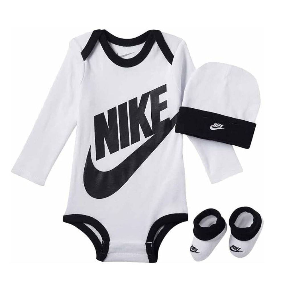 NIKE FUTURA LOGO LS HAT / BODYSUIT / BOOTIE 3PC