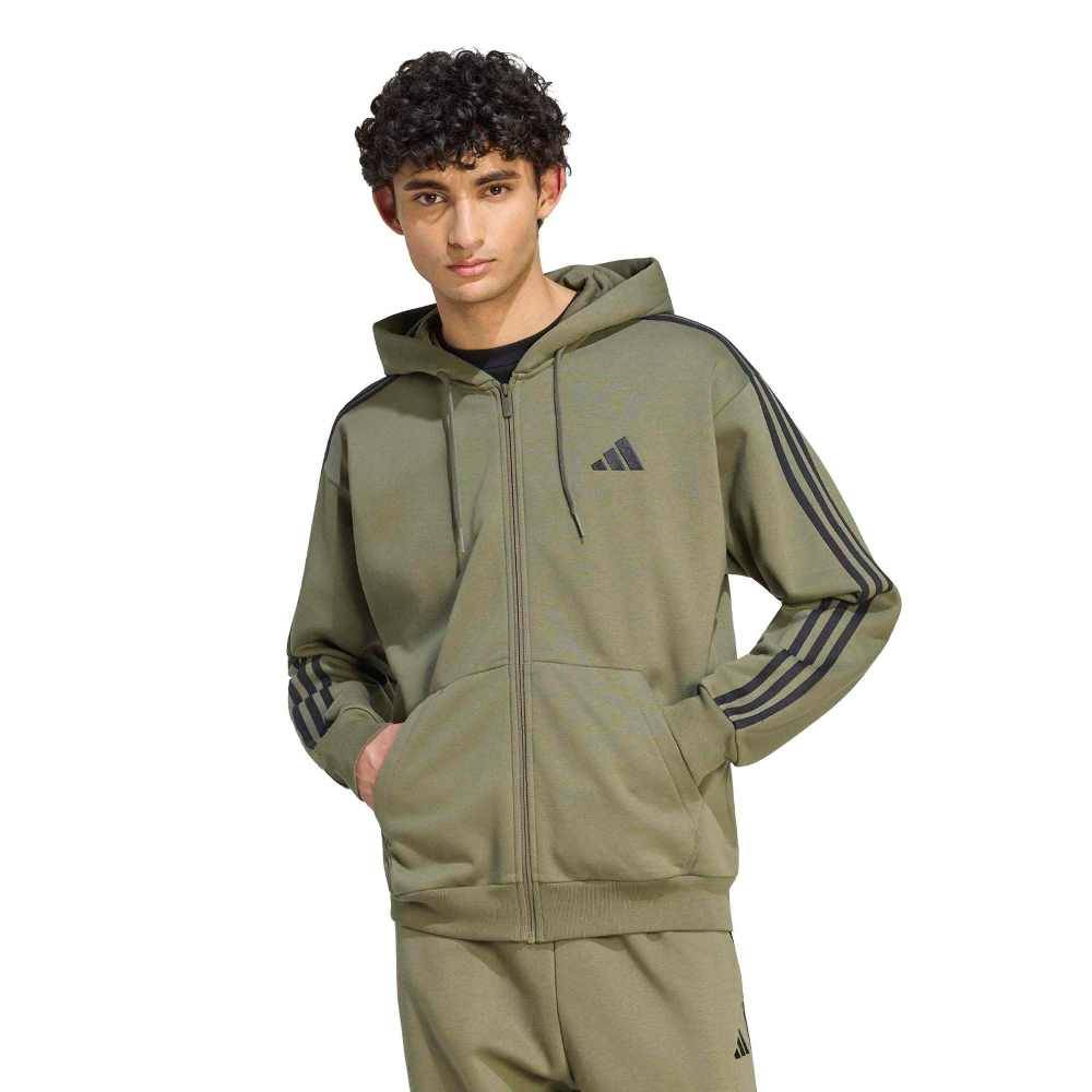 ADIDAS M ESSENTIALS 3-STRIPES FLEECE FULL-ZIP HOODIE