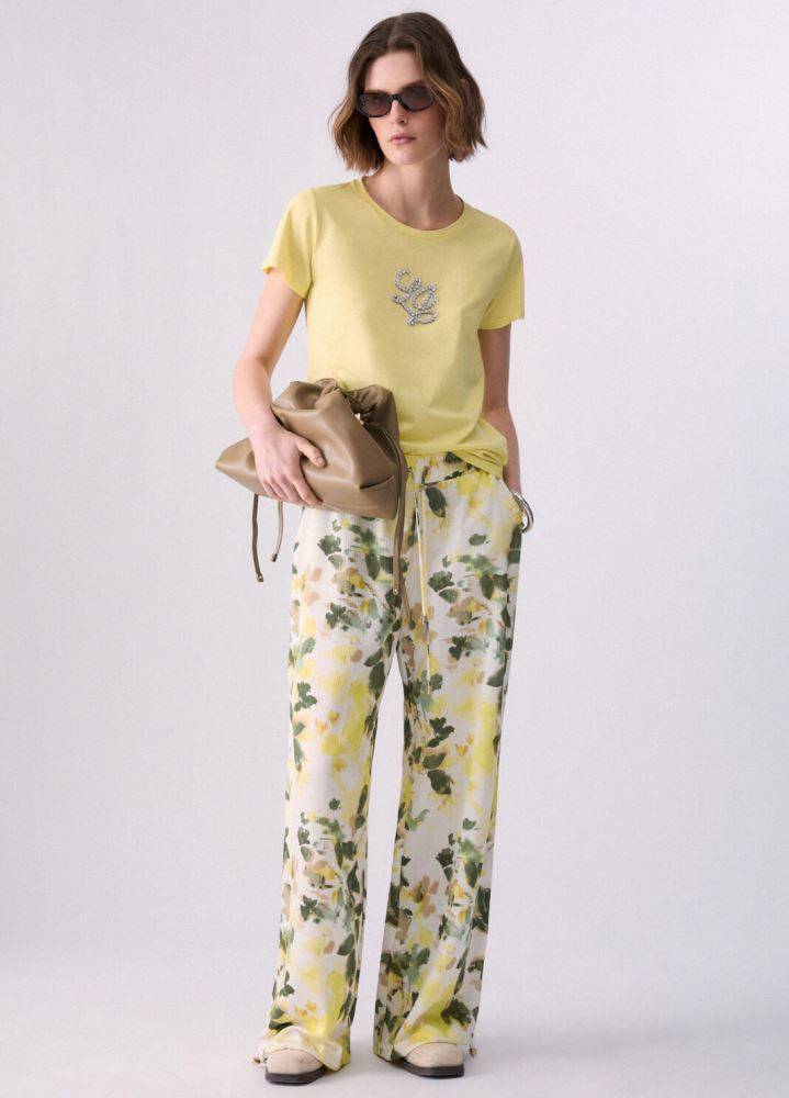 LIU JO T-SHIRT WITH GEMSTONES