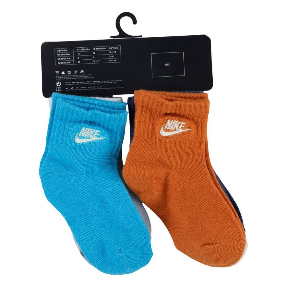 NIKE INFANT / TODDLER STRIPE SCAPE 6-PAIRS SOCKS