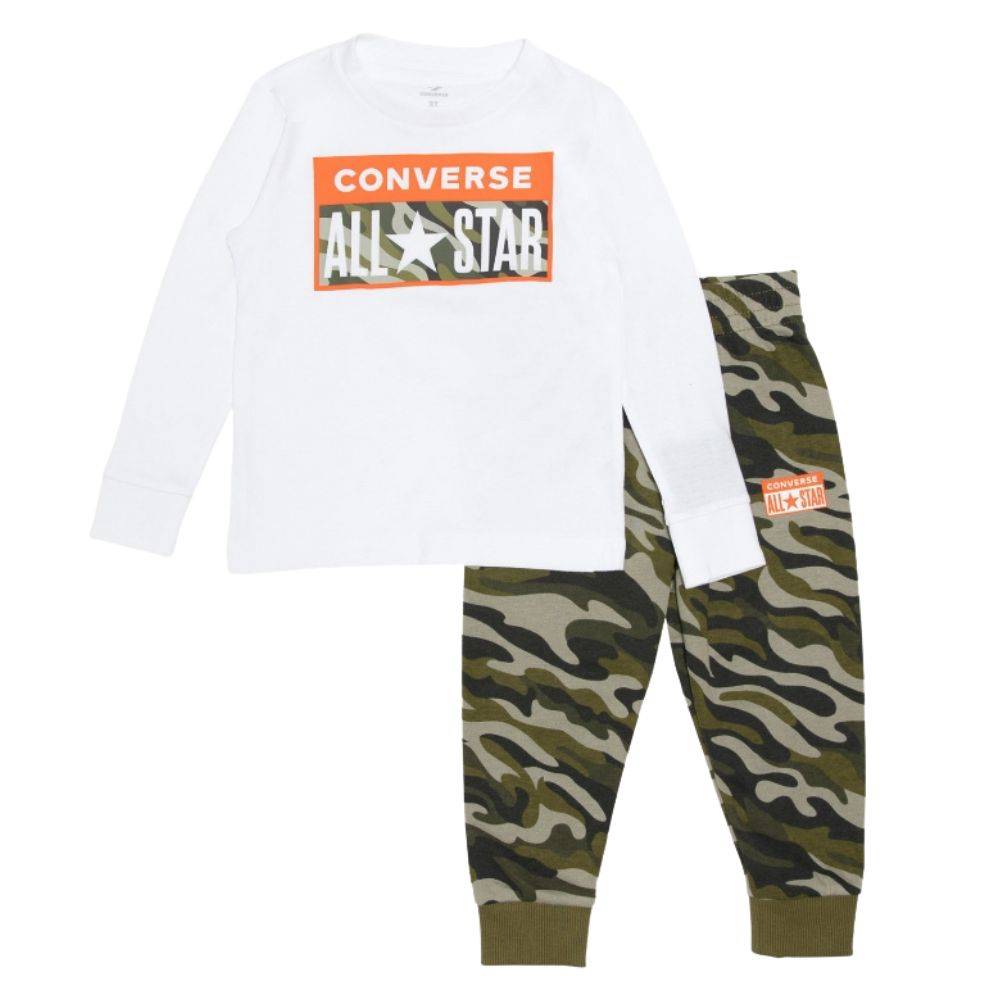 CONVERSE INFANT CAMO LONG SLEEVE JOGGER SET