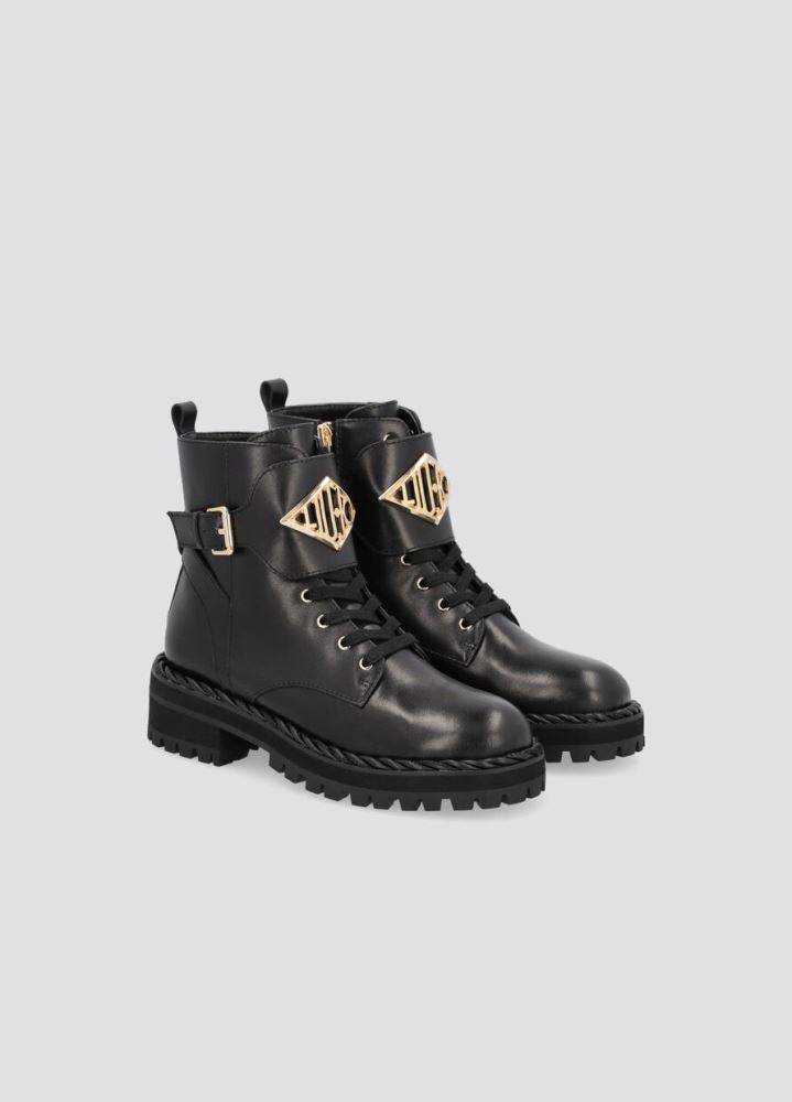 LIU JO PINK 127 BIKER CALF COMBAT BOOT