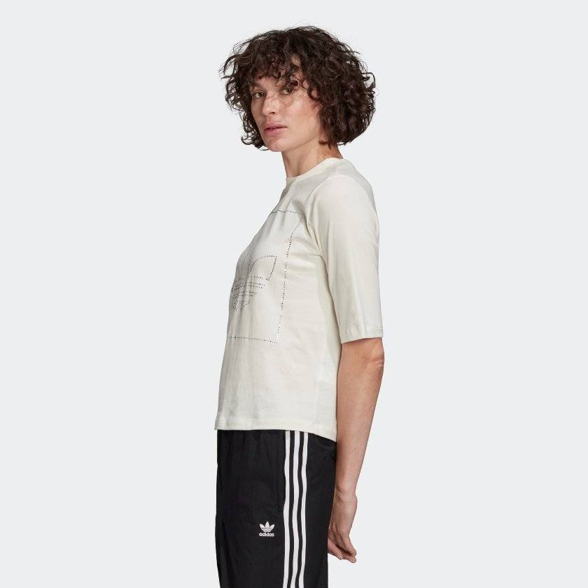 ADIDAS RHINESTONE-DETAILED TREFOIL TEE