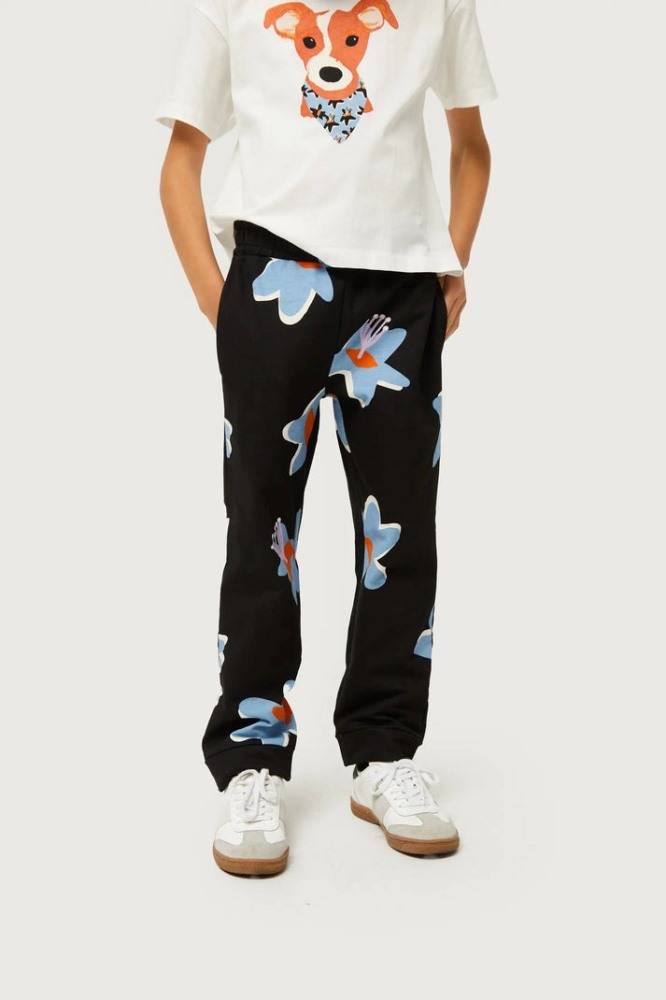 COMPANIA FANTASTICA GIRLS FLEECE TROUSERS WITH CALATEA FLOWER PRINT