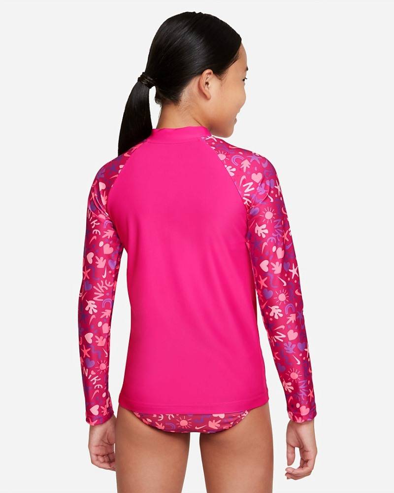 NIKE GIRLS FUN FOREST LONG-SLEEVE ZIP HYDROGUARD