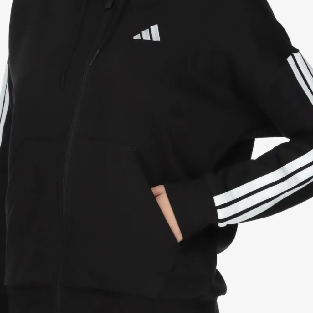 ADIDAS ESSENTIALS 3-STRIPES FULL-ZIP FLEECE HOODIE