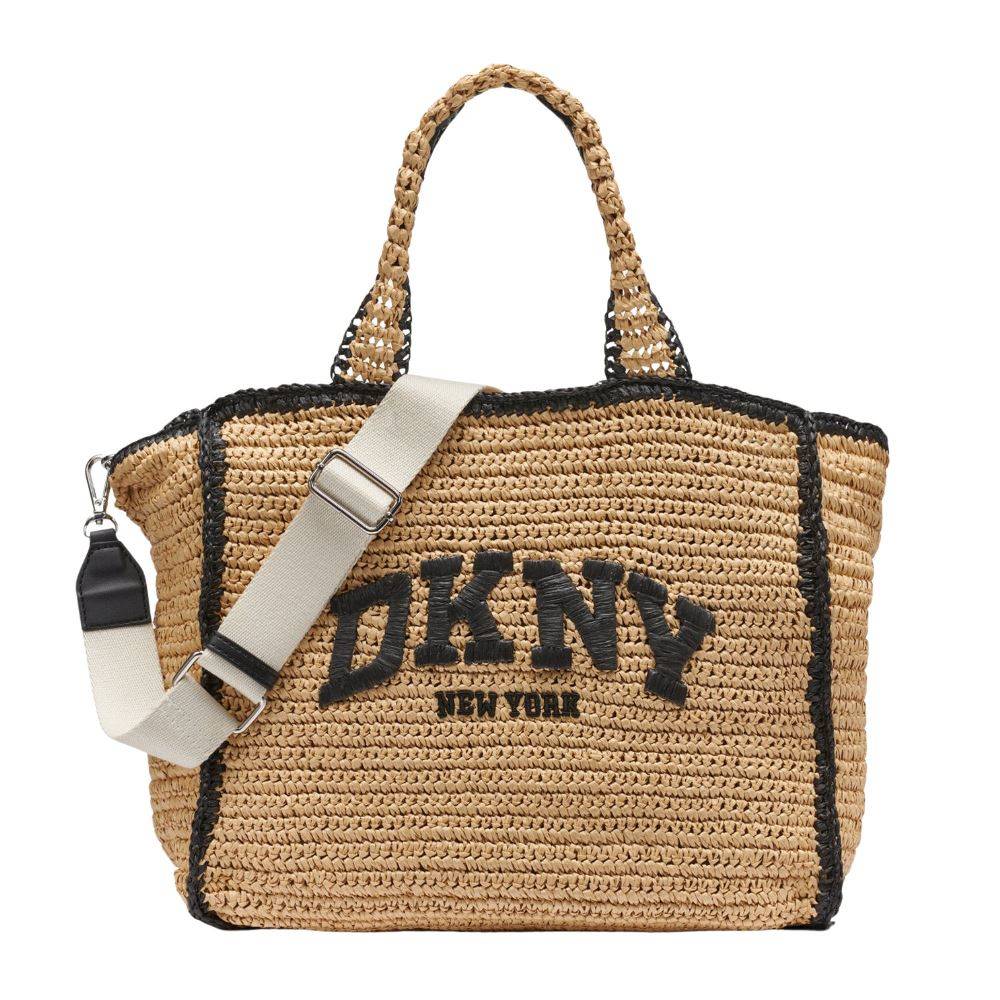 DKNY HADLEE MEDIUM RAFFIA TOTE BAG