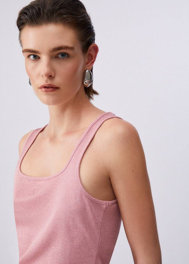 LIU JO SLEEVELESS TANK WITH MONOGRAM LOGO