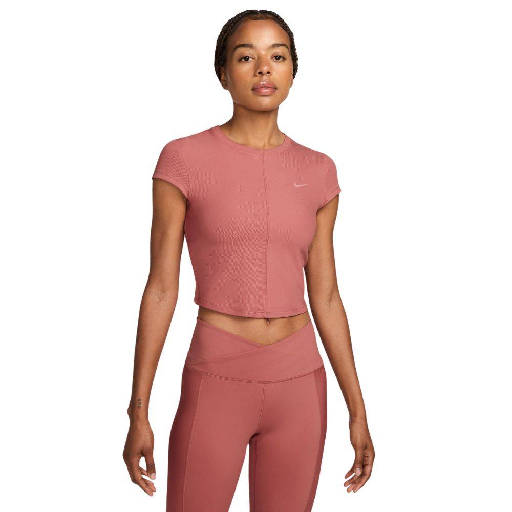NIKE ONE RIB SHORT-SLEEVE CROPPED TOP
