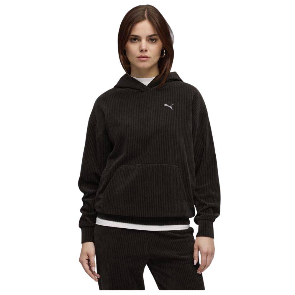 PUMA ESS ELEVATED COMFORT VELOUR RIB HOODIE