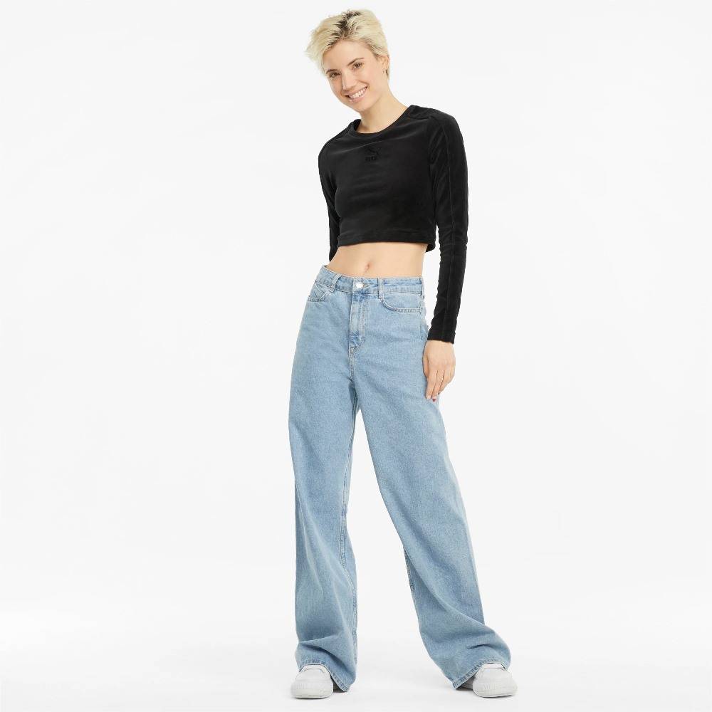 PUMA ICONIC VELOUR WOMENS LONG SLEEVE TOP