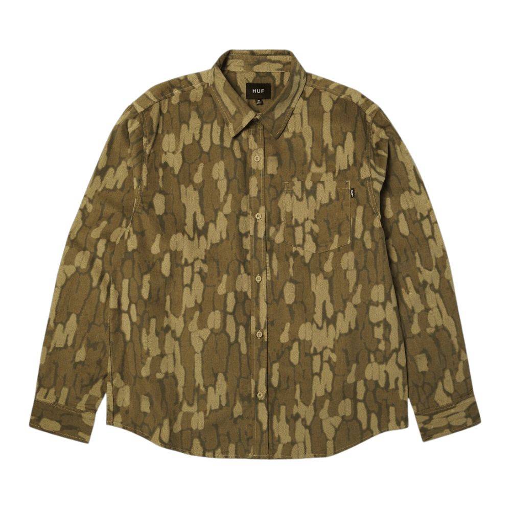 HUF WARPED CAMO CORDUROY SHIRT