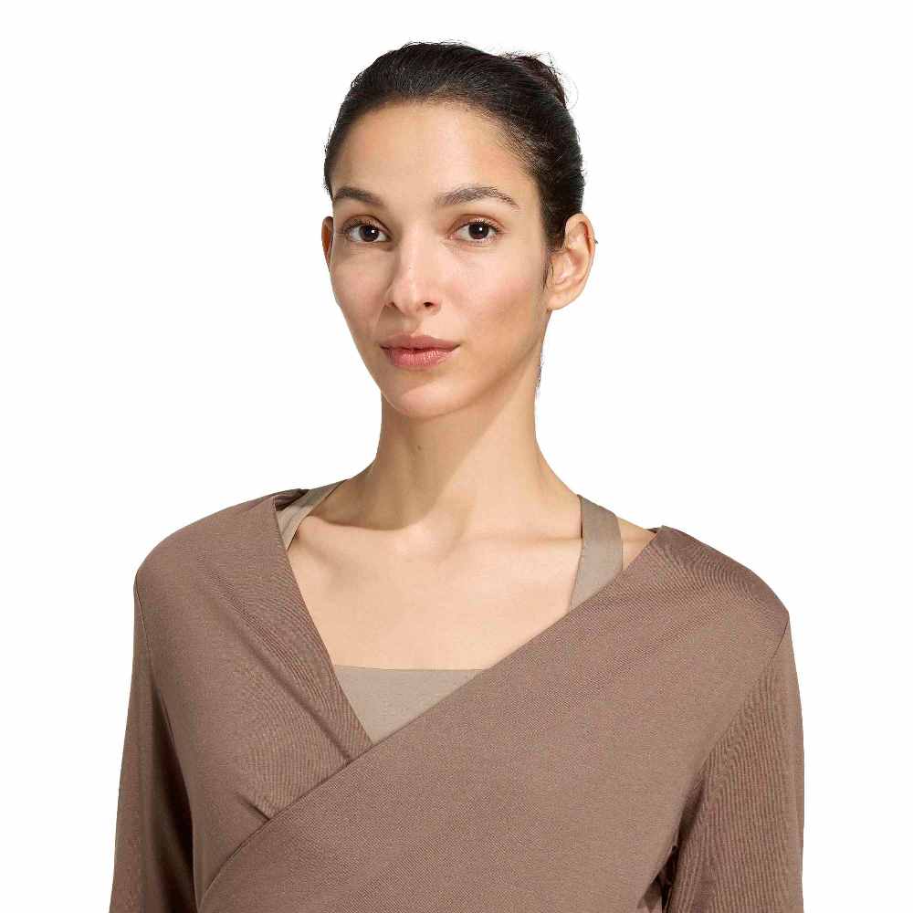 ADIDAS 3 STRIPES STUDIO SOFT BALLET WRAP TOP
