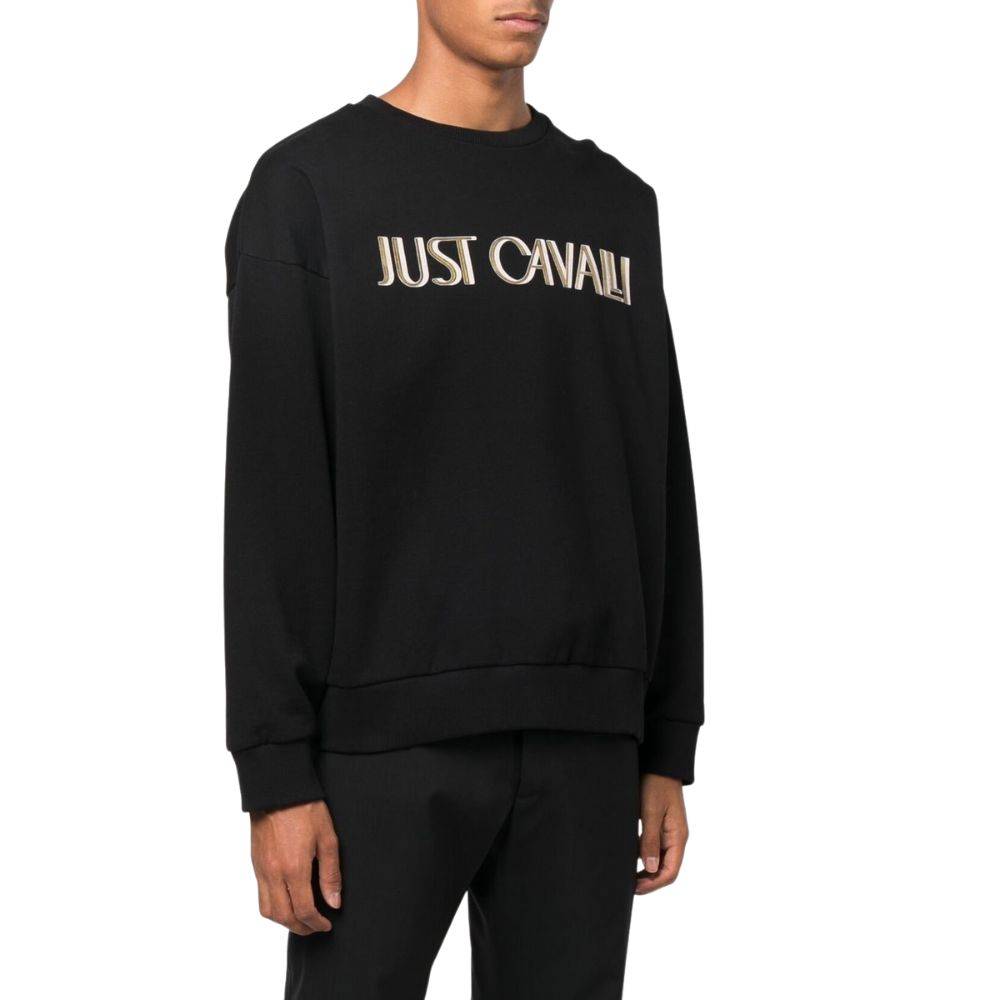 JUST CAVALLI LOGO PRINT CREW SWEATSHIRT