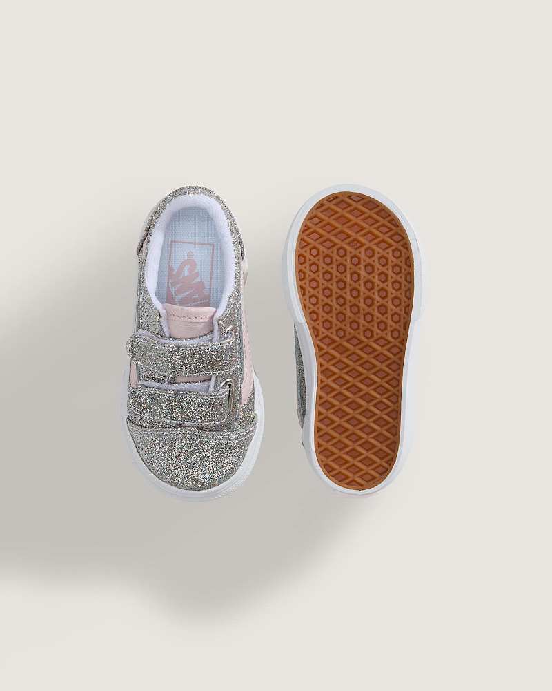 VANS TODDLER OLD SKOOL V GLITTER SHOES (1-4 YEARS)