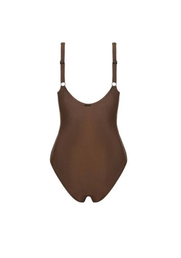 DKNY DEEP V OTS W/ PEEK-A-BOO TWIST SWIMSUIT