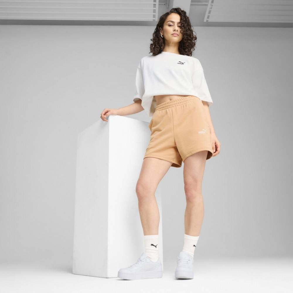 PUMA ESS SMALL NO. 1 LOGO 5'' HIGH-WAIST SHORTS TR (S)