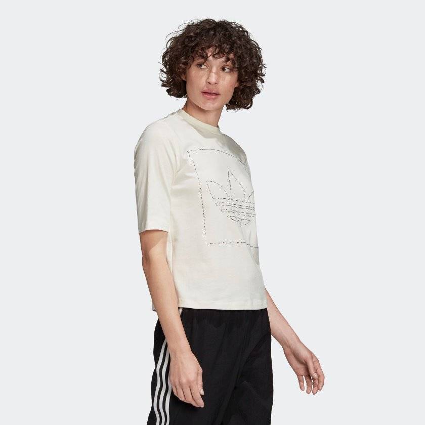 ADIDAS RHINESTONE-DETAILED TREFOIL TEE