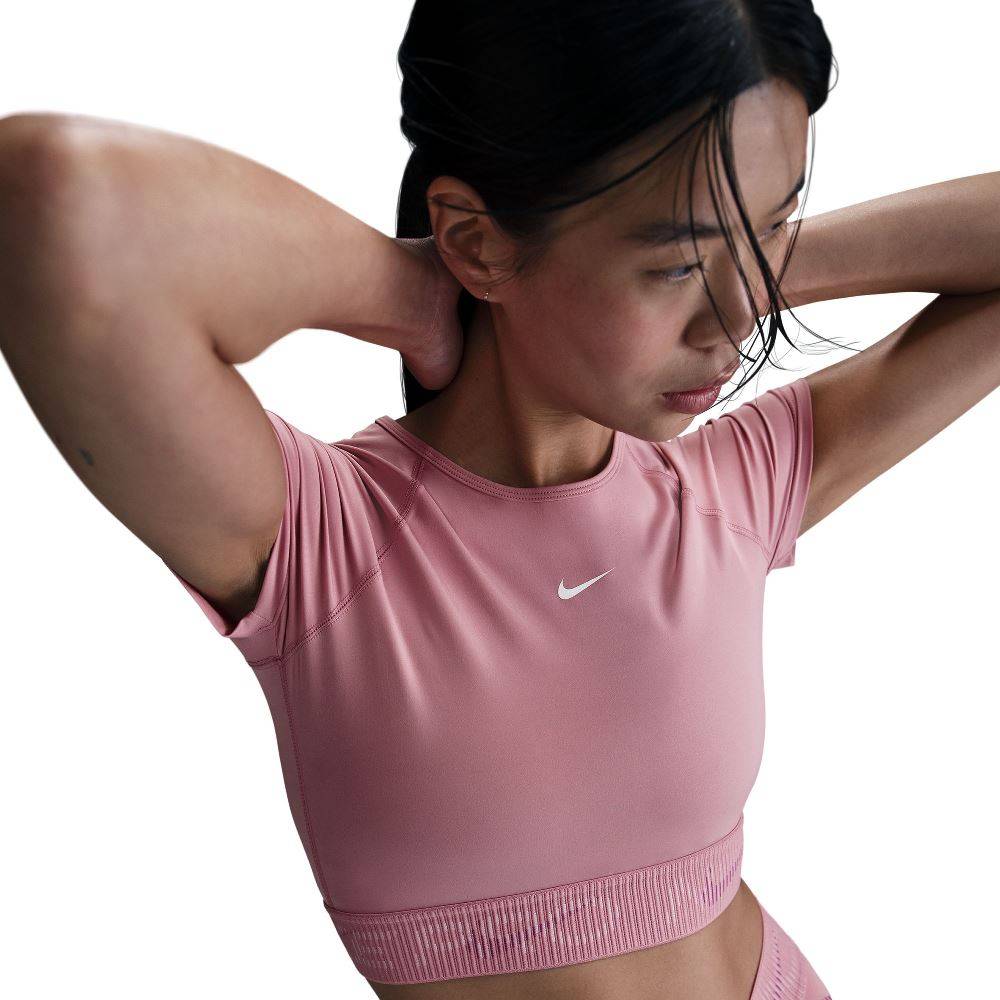 NIKE PRO DRI-FIT SHORT-SLEEVE CROPPED GRAPHIC TOP